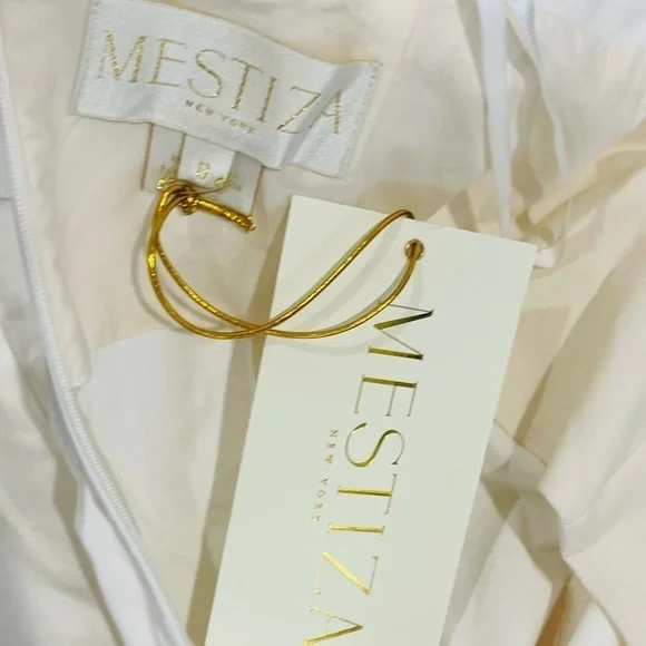 Mestiza New York Alba Cotton Sateen Strapless Flower Mini A-Line Dress SZ 8 NWT - Picture 12 of 16